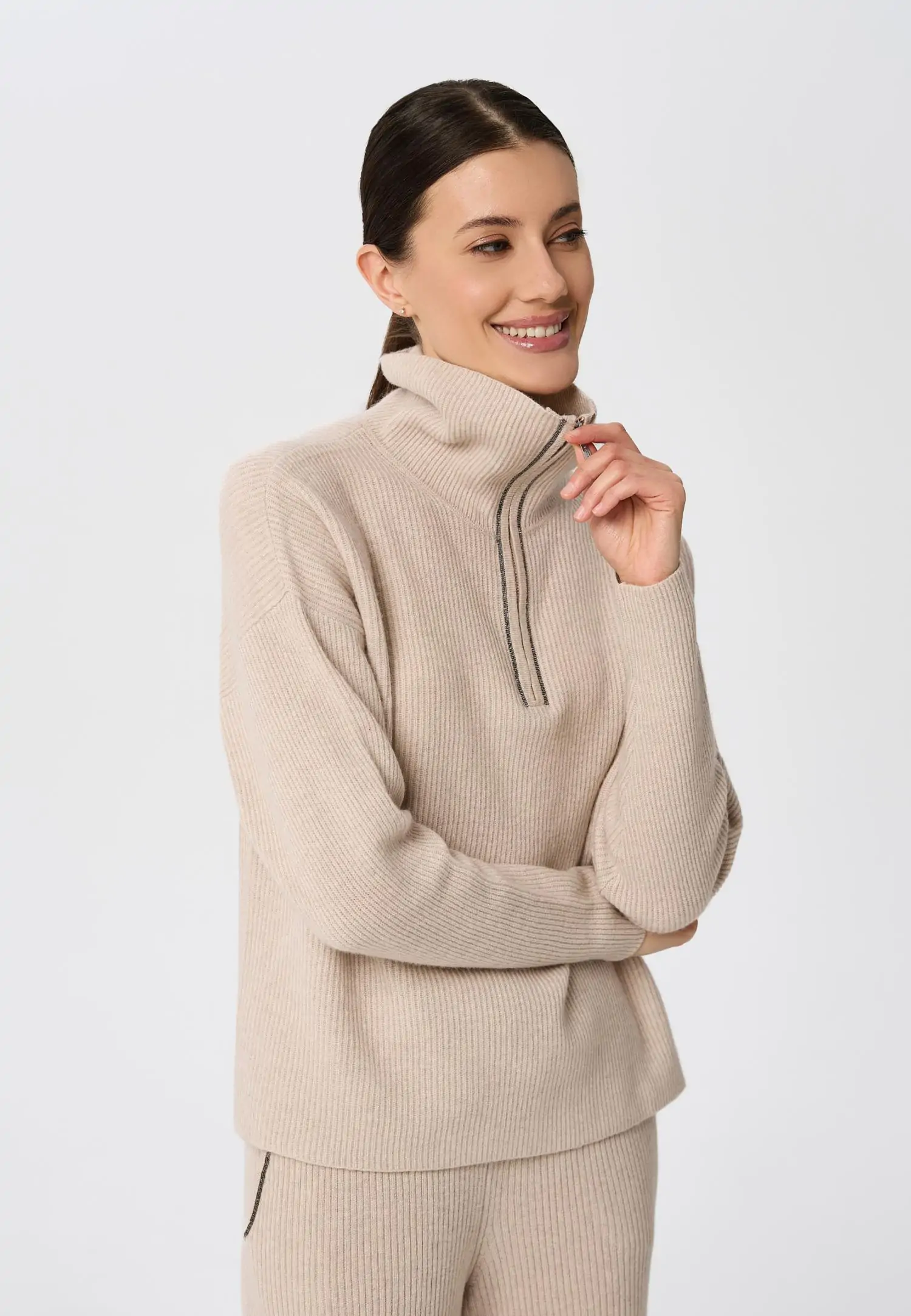 Свитер с воротником на молнии W25-00CH0423 Marc & André